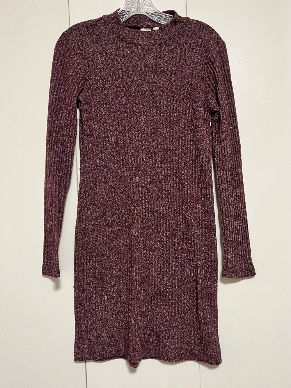 Gap Long Sleeve Mock Neck Ribbed Sweater Dress Vamp Red Size M Mini Bodycon